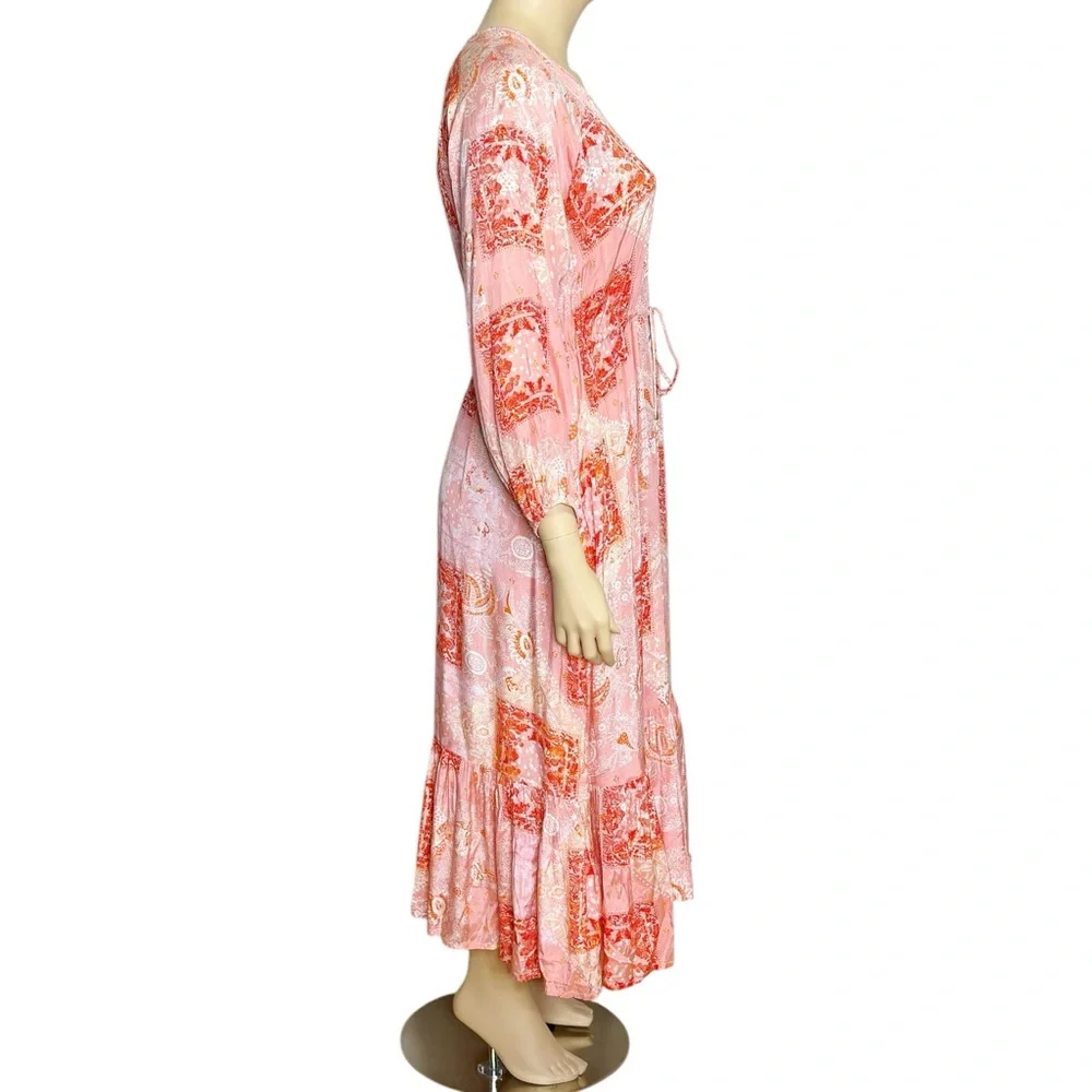 ROLLER RABBIT Maisie Patchwork Olaya Maxi Dress, Pink, XL - Picture 10 of 11